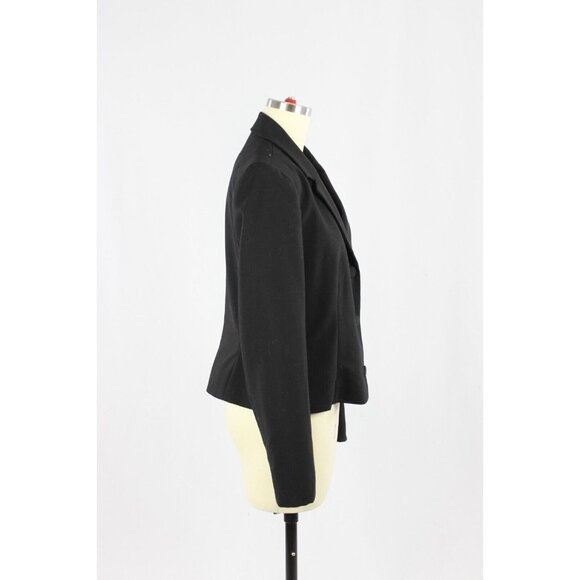ZARA Black Oversized Single Breasted Cropped Blazer Suit Jacket, Size L - Picture 2 of 12